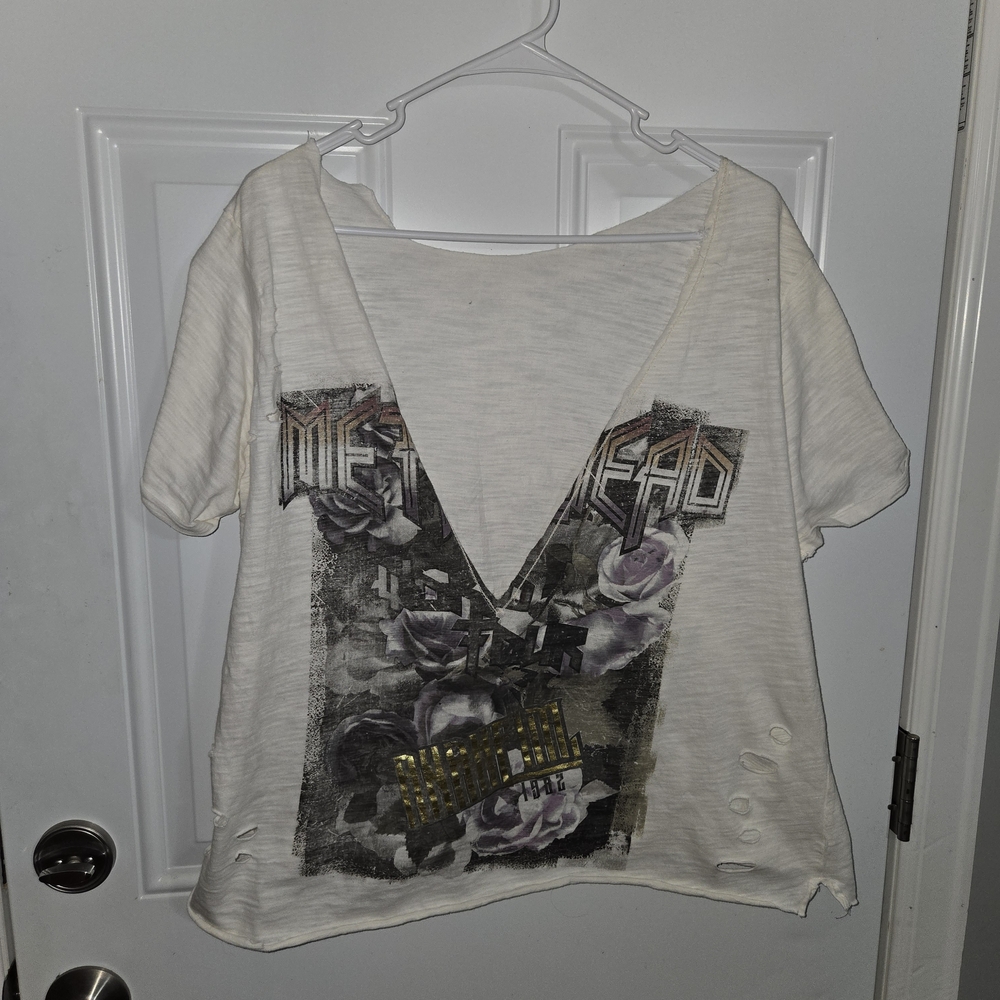 Edgy Graphic V-Neck Tee